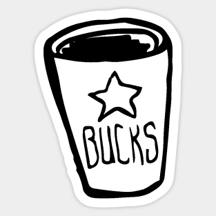 Coffee Cup Doodle Black Sticker